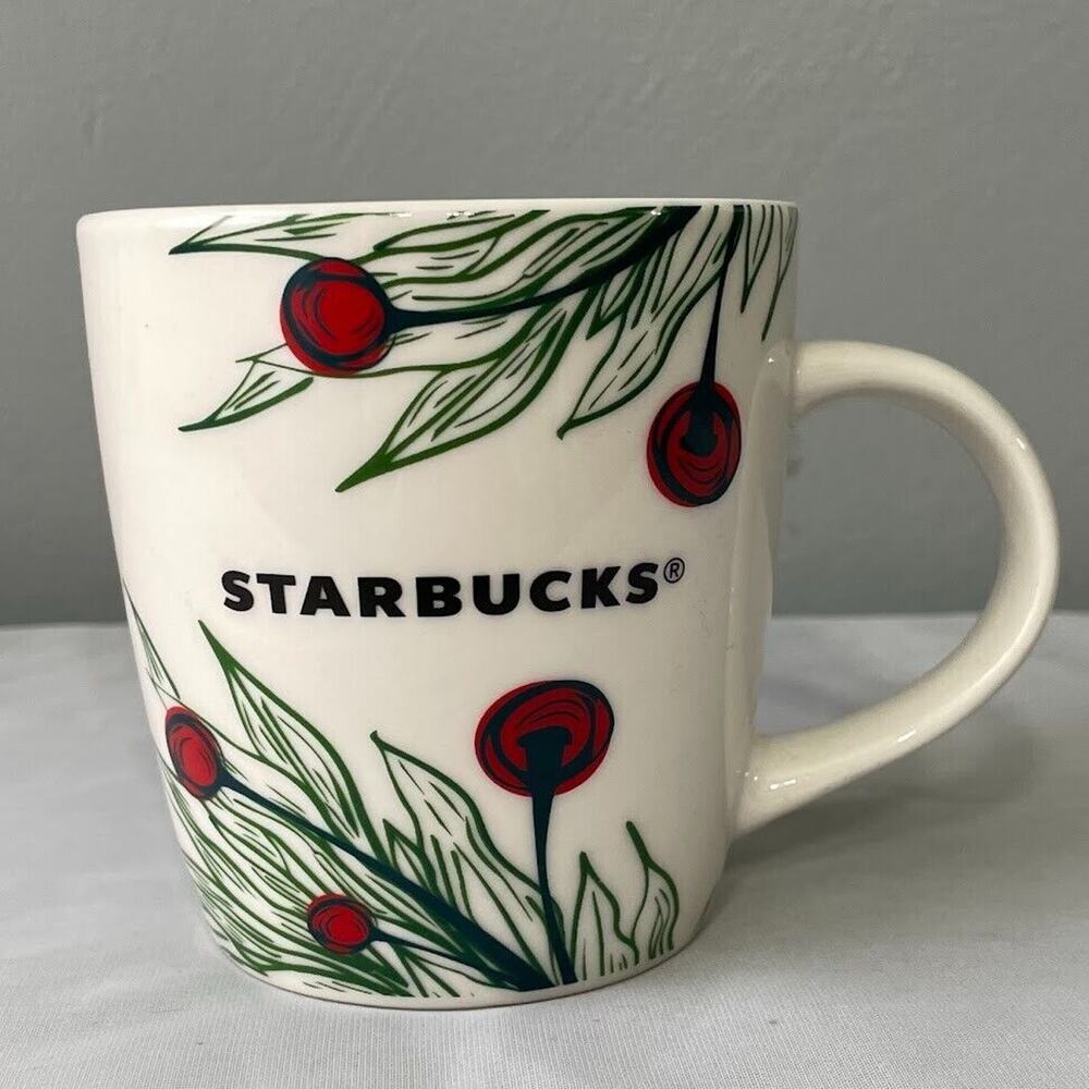 Starbucks 2020 Holiday Berries Cherry Coffee Mug Tropical Ceramic Stoneware